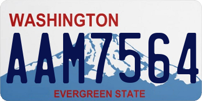 WA license plate AAM7564