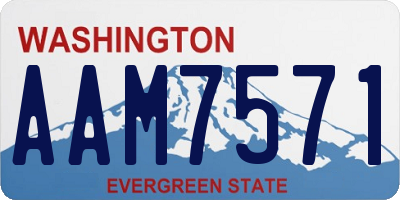 WA license plate AAM7571