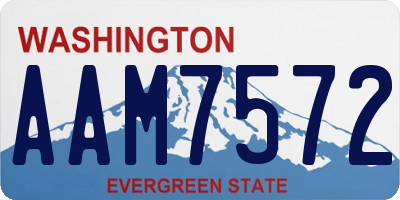 WA license plate AAM7572