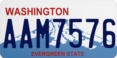 WA license plate AAM7576