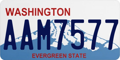 WA license plate AAM7577