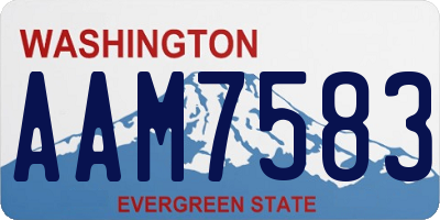 WA license plate AAM7583