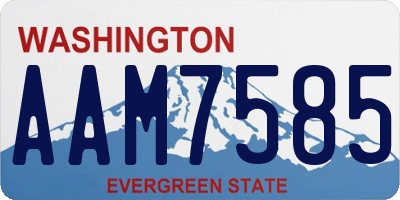 WA license plate AAM7585