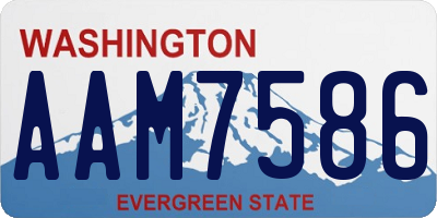 WA license plate AAM7586