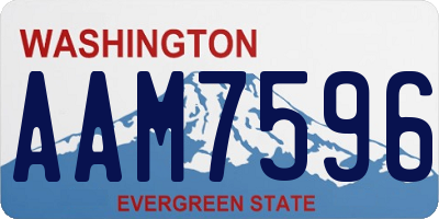 WA license plate AAM7596