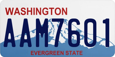 WA license plate AAM7601