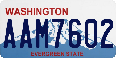 WA license plate AAM7602