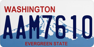 WA license plate AAM7610