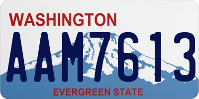 WA license plate AAM7613