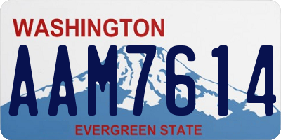 WA license plate AAM7614