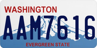 WA license plate AAM7616