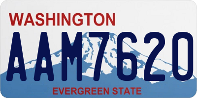 WA license plate AAM7620