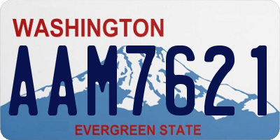 WA license plate AAM7621