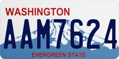 WA license plate AAM7624