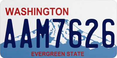 WA license plate AAM7626