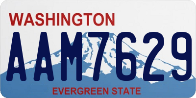 WA license plate AAM7629