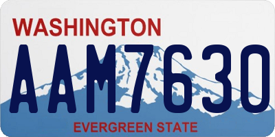 WA license plate AAM7630
