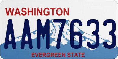 WA license plate AAM7633