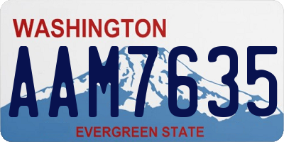 WA license plate AAM7635