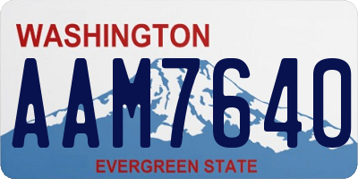 WA license plate AAM7640