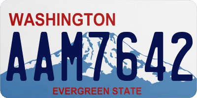 WA license plate AAM7642