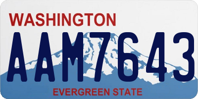 WA license plate AAM7643