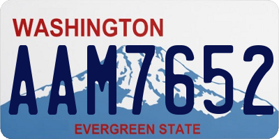 WA license plate AAM7652
