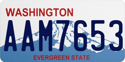 WA license plate AAM7653