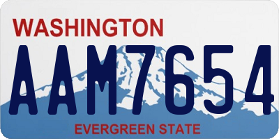 WA license plate AAM7654