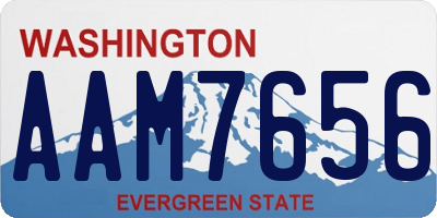 WA license plate AAM7656