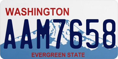 WA license plate AAM7658