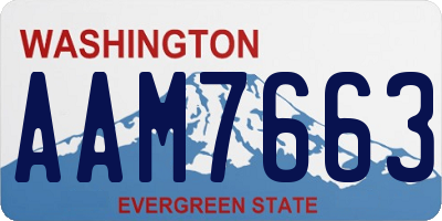 WA license plate AAM7663