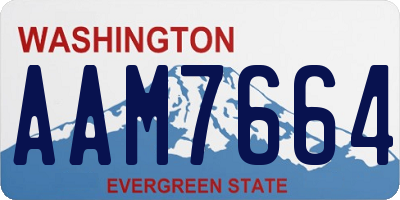 WA license plate AAM7664
