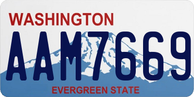 WA license plate AAM7669