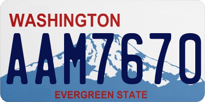 WA license plate AAM7670