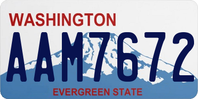 WA license plate AAM7672
