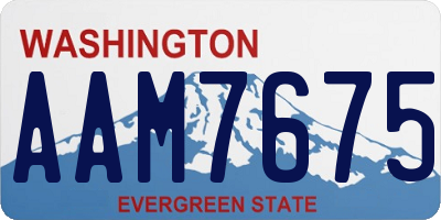 WA license plate AAM7675