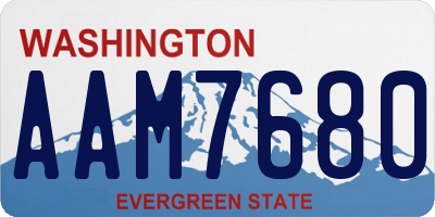 WA license plate AAM7680
