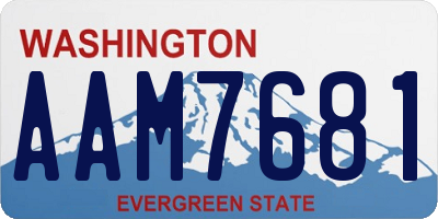 WA license plate AAM7681