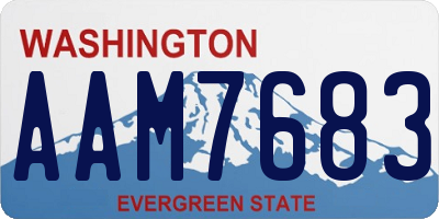 WA license plate AAM7683