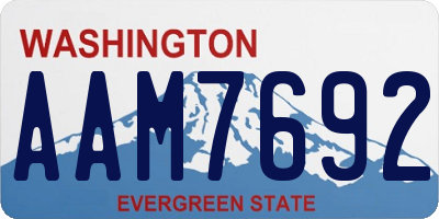 WA license plate AAM7692