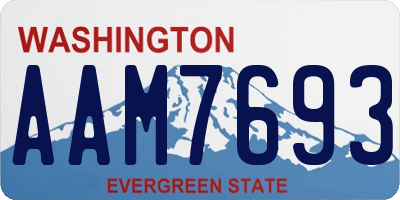 WA license plate AAM7693