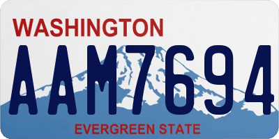 WA license plate AAM7694