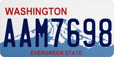 WA license plate AAM7698