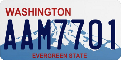 WA license plate AAM7701