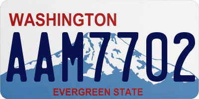 WA license plate AAM7702