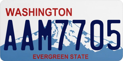 WA license plate AAM7705