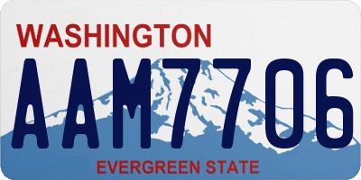 WA license plate AAM7706