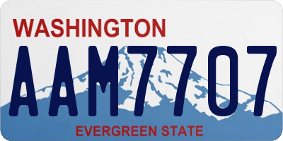 WA license plate AAM7707