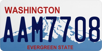 WA license plate AAM7708